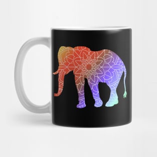 Mandala Elephant Rainbow Silhouette Mug